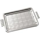 Bandeja Em Aço Inox Gravuras 51X33Cm Alça Estilo Moderno - MP Bandeja Em Aço Inox Gravuras 51X33Cm Alça Estilo Moderno - MP
