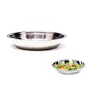 Bandeja em Aço Inox Saladeira Redonda 25cm Para Servir