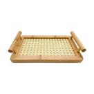 Bandeja em bambu Retangular Palhinha c/ alça 25 cm - Mimo Style