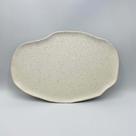Bandeja em Cerâmica Orgânica Off White 24x35cm