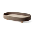 Bandeja Em Madeira Com Metal Cinza M 16897