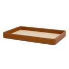 BANDEJA EM MDF REVESTIMENTO EM PU E LINHO CARAMELO MART 42cm