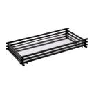 Bandeja Espelhada 10x20cm Wire Preta Retangular Decoração Porta Jóias Acessórios Velas Enfeites Para Casa Recepção