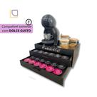 Bandeja Espelhada 2 Gavetas Dolce Gusto Preta Porta 48 Capsulas Cantinho do Cafe Organizador Mdf Bandeja Espelhada 2 Gavetas Dolce Gusto Preta Porta 48 Capsulas Cantinho do Cafe Organizador Mdf