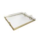 Bandeja Espelhada Adely Decor Dourada 40x35 cm 1 Peça