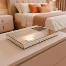 Bandeja Espelhada Decoração Sala Jantar Bebidas Bar Café 30x20cm de Mesa Luxo