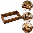 Bandeja espelhada decorativa banheiro lavabo sala multiuso organizador em madeira para bebidas perfumes pezinhos luxo Bandeja espelhada decorativa banheiro lavabo sala multiuso organizador em madeira para bebidas perfumes pezinhos luxo