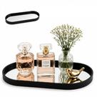 Bandeja espelhada decorativa mesa bar oval luxo aparador tacas bebidas organizadora banheiro lavabo multiuso