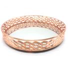 Bandeja Espelhada Decorativa Rosé Bandeja Redonda Decor 20cm