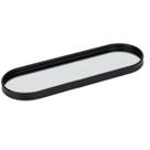 Bandeja Espelhada Oval Preta Decoração 30X10CM