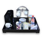 Bandeja Espelhada para Cantinho do Café Cozinha Escritório Modelo de Luxo em MDF Preto Apoio Servir