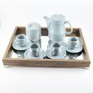 Bandeja Espelhada Rústica -G- Madeira Natural Verniz 32x42x6 com pés quadrados metal prateado/cromado Bandeja Espelhada Rústica -G- Madeira Natural Verniz 32x42x6 com pés quadrados metal prateado/cromado