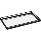 BANDEJA ESPELHADO METAL 2x14x27cm PRATA DECORATIVA ENFEITE LAVABO