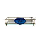 Bandeja Fence Gold 15x25cm Com Espelho E Ágata Bandeja Fence Gold 15x25cm Com Espelho E Ágata