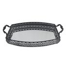 Bandeja Fez ferro espelho e alca 35x22,5x9cm prata -L Hermitage