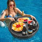 Bandeja flutuante para piscina SERABETTO Deluxe Round com 2 porta-copos Bandeja flutuante para piscina SERABETTO Deluxe Round com 2 porta-copos