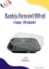 Bandeja Forneável 800 ml c/ tampa c/100 unid. - Galvanotek - forno, micro-ondas, delivery (6250)