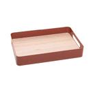 Bandeja Fundo de Madeira Virelli 25 x 15 x 5cm Marrom Metal