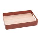 Bandeja Fundo de Madeira Virelli 30 x 20 x 5cm Marrom Metal