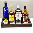 Bandeja -G TRADICIONAL- Espelhada Pés Silicone Madeira cor Marrom 33x43x5