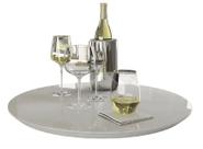 Bandeja Giratória Para Mesa 80cm Off White Tampo De Vidro