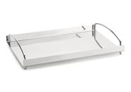 Bandeja Grande De Aço Inox 40x26 Cm Com Alças Café Chá Bar Servir Decorativa Decoração Banheiro Aço Inoxidável Alto Padrão Qualidade Forma Inox