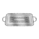 Bandeja Grande Metal Finos Traços Design Retangular Luxo