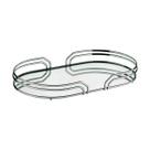 Bandeja Hara Ayla Oval Base Espelhada 55 x 30,5 Cm