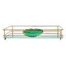 Bandeja hara fence ágata dourada 10x20 cm Bandeja hara fence ágata dourada 10x20 cm