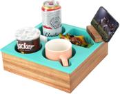 Bandeja Hitseon Couch Caddy 25x25x8cm, silicone, madeira, verde