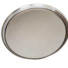 Bandeja INOX com vidro Redonda 46cm Ø Borda Vazada
