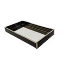 Bandeja Inox Fundo Espelho Lateral com Vidro Bisote Preto