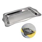 Bandeja Inox Grande Retangular Decorativa Multiuso 47x31 Cm Bandeja Inox Grande Retangular Decorativa Multiuso 47x31 Cm