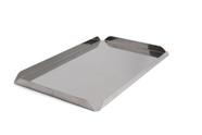 Bandeja inox para vitrine - canto aberto - 13,5 x 30,5 x 1,5cm - kit com 4