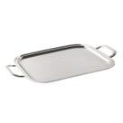 Bandeja lisa com alças em prata Silverlux 40x31cm