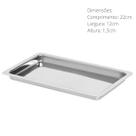 Bandeja Lisa Retangular em Aço Inox 22x12x1,5cm