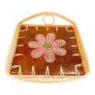 Bandeja lombok floral rattan e ceramica artesanal mod 3