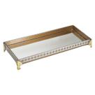 Bandeja Luxo Vidro Sala Lavabo Banheiro Com Pés Metal 25x10 Bandeja Luxo Vidro Sala Lavabo Banheiro Com Pés Metal 25x10