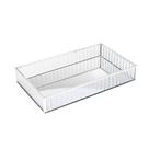 Bandeja Lyor de Metal com Espelho Prateada 25cm x 15cm x 4cm