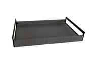 Bandeja MDF PU Detalhe Croco Alça Em Metal 46x30x7cm.