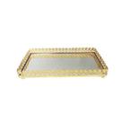 Bandeja metal c/ espelho dourada 24cmx12cm class home