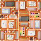 Bandeja Organizador de Cajones Giklux Juego de 45 Piezas Plástico Naranja