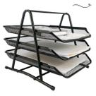 Bandeja Organizadora de Mesa de Escritório Tripla Com Prateleiras para Papel e Documentos A4 Sulfite Preto Bandeja Organizadora de Mesa de Escritório Tripla Com Prateleiras para Papel e Documentos A4 Sulfite Preto