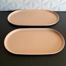 Bandeja oval de bambu rosa pequena ou grande para cozinha alimentos cantinho do café Bandeja oval de bambu rosa pequena ou grande para cozinha alimentos cantinho do café