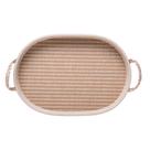 Bandeja Oval Fundo de Madeira 37cm x 26cm x 4,5cm Marrom MDF