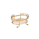 Bandeja Oval Mini Organizador Dourado Porta Temperos Aço