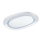 Bandeja Oval Trançada Decorativa Cristal Multiuso Raso 34cm