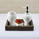 Bandeja -P TRADICIONAL- Lavabo Banheiro Espelhada Pés silicone Madeira cor Marrom - 17x22x4
