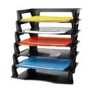 Bandeja para Cartas Rubbermaid Regeneration - 6 Andares - Plástico Preto