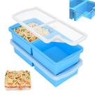 Bandeja para congelador ZIP STANDING de silicone com tampa, 500mL, contando com sopa.
